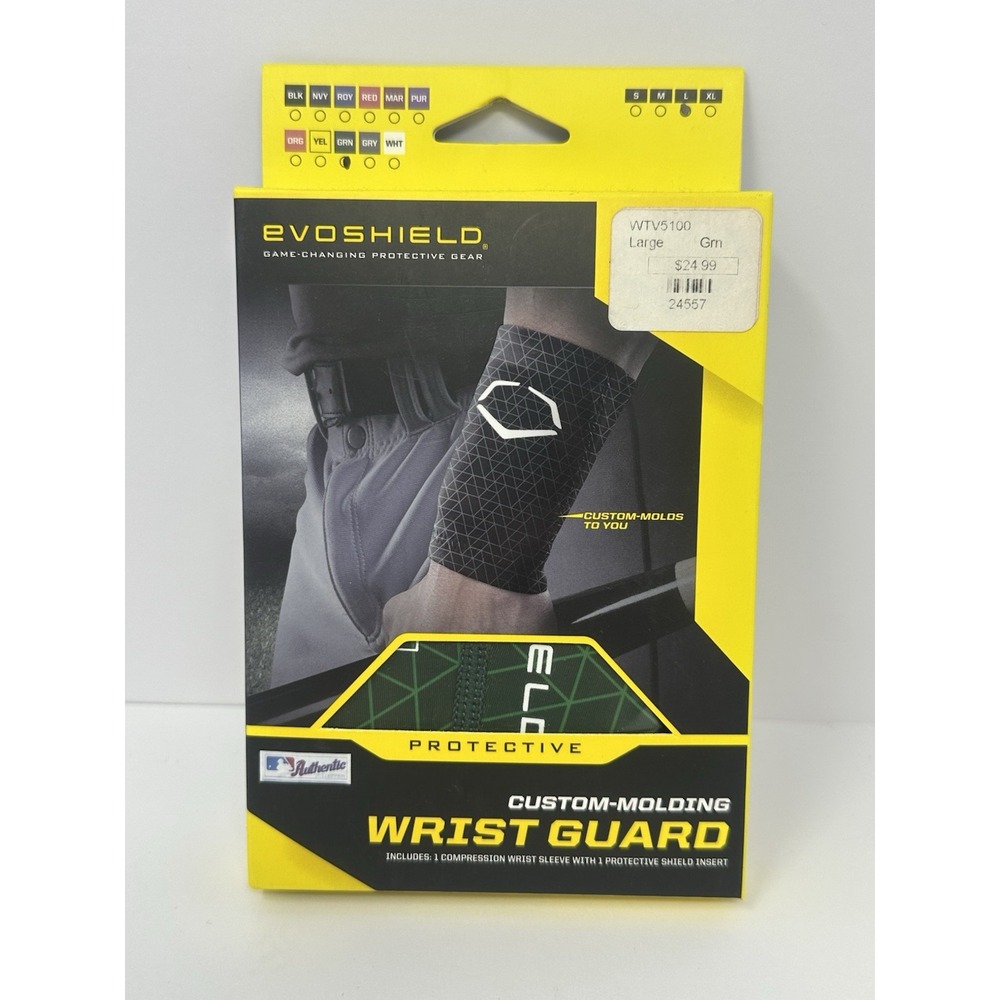 NEW!! EvoShield MLB Sz L Protective Wrist Guard Green Geometric Print S7